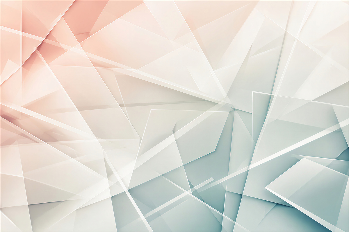 Fototapeten geometrische Pastellabstraktion in Rosa und Blau für ein modernes Wohnzimmer