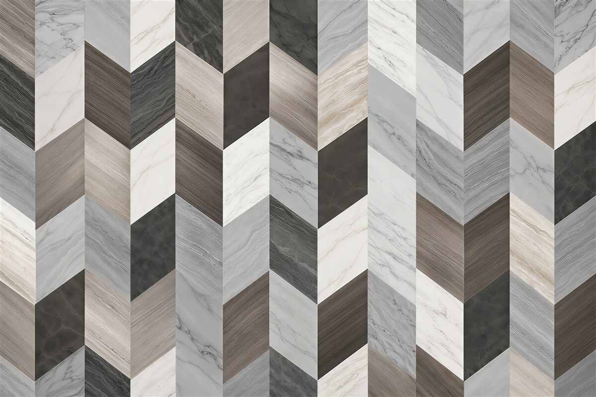 Fototapeten geometrischer Marmor grau-beige modernes Muster 3D