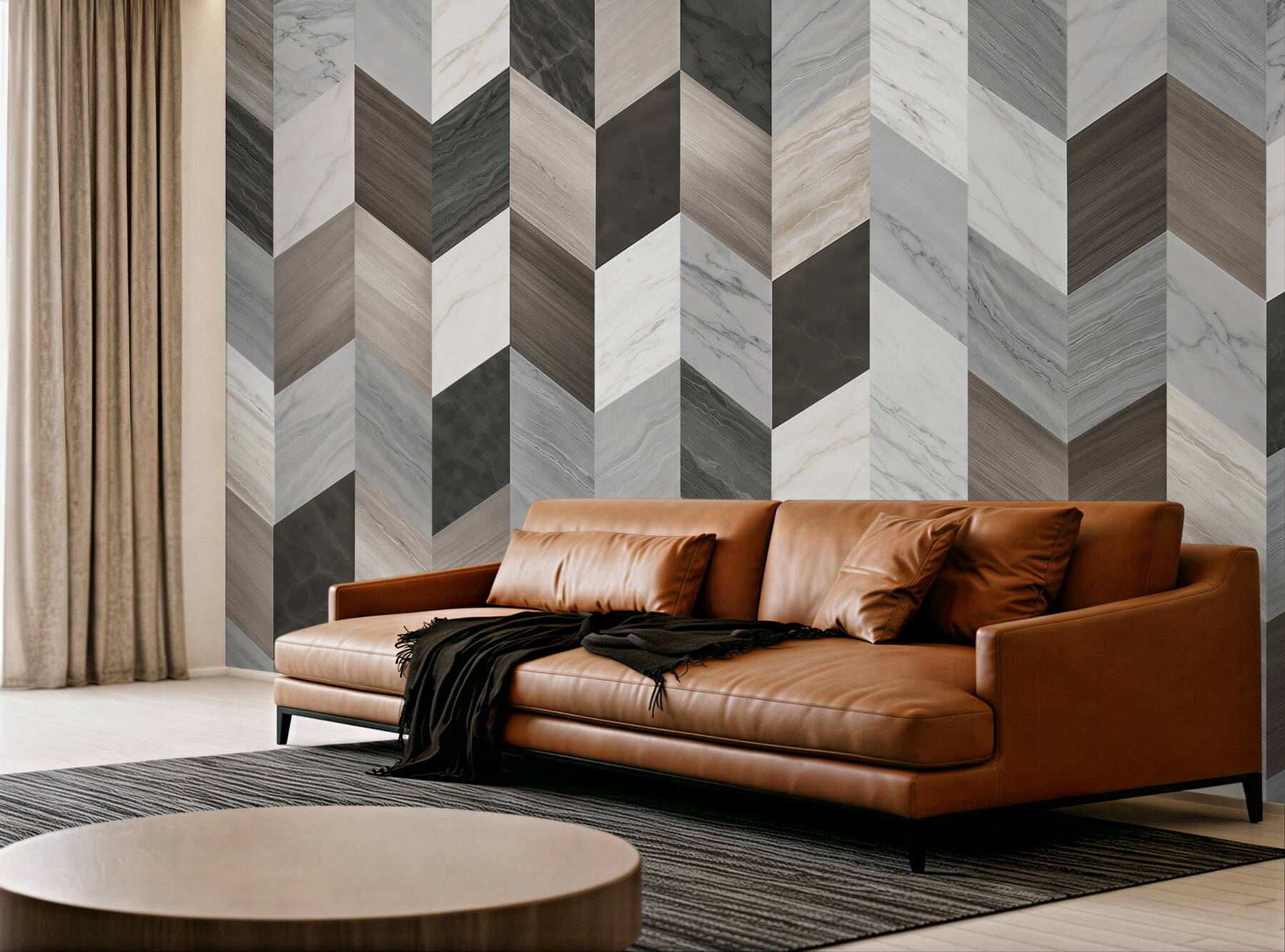 Fototapeten geometrischer Marmor grau-beige modernes Muster 3D