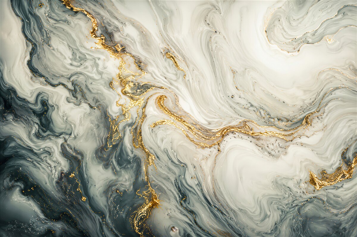 Fototapeten weiß-blauer Marmor mit goldenen Adern modern