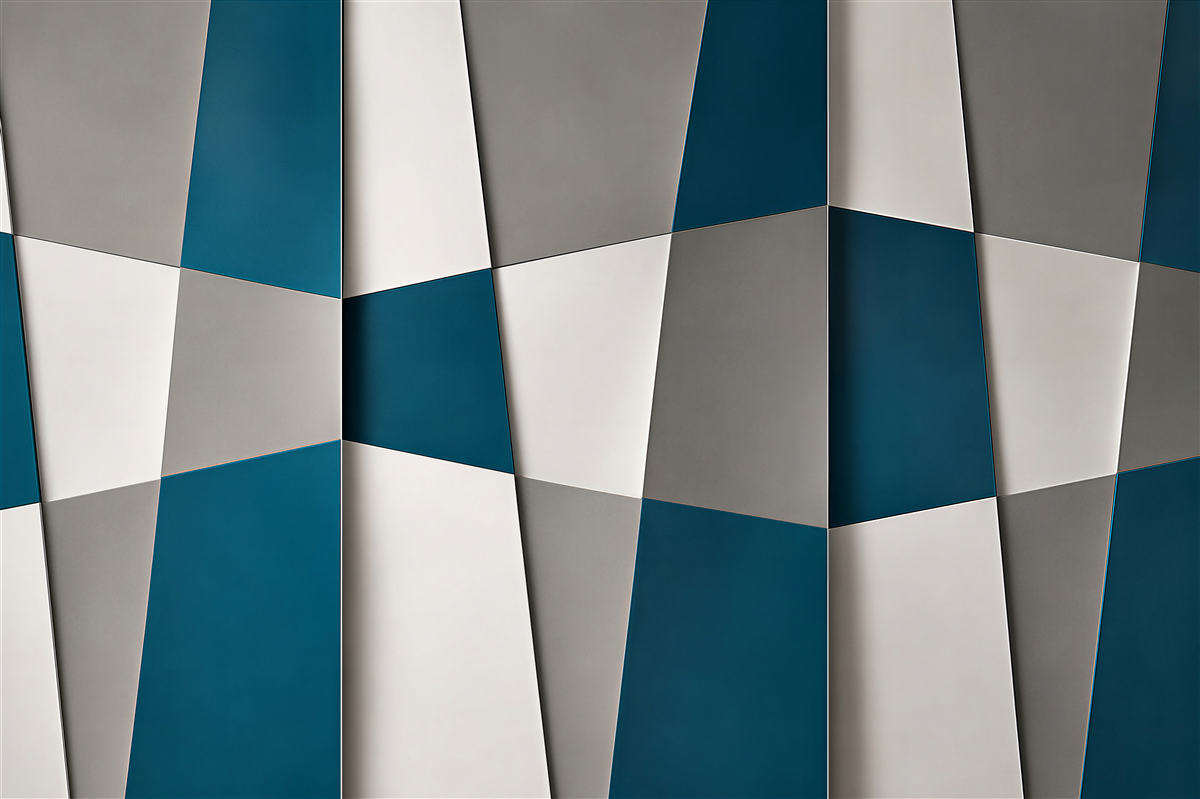 Fototapeten abstrakte geometrische Paneele blau grau modern
