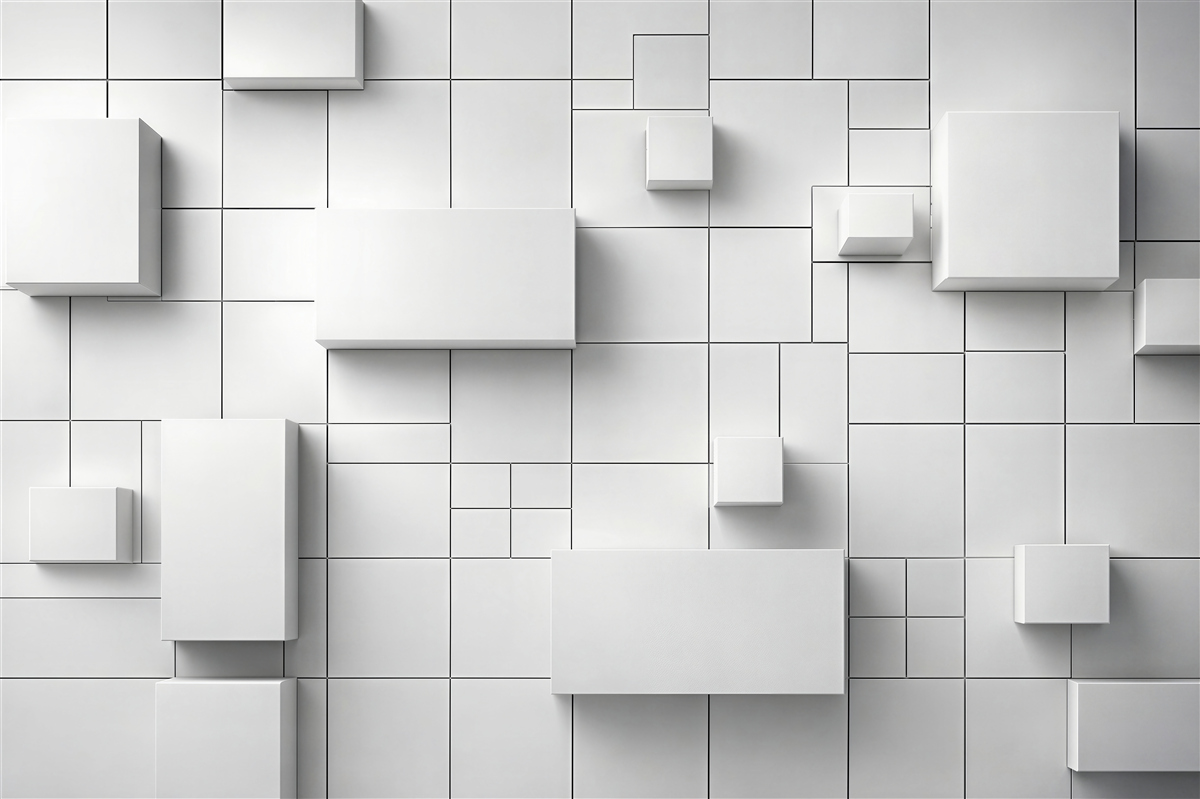 Fototapeten weiße geometrische 3D-Paneele moderne Abstraktion