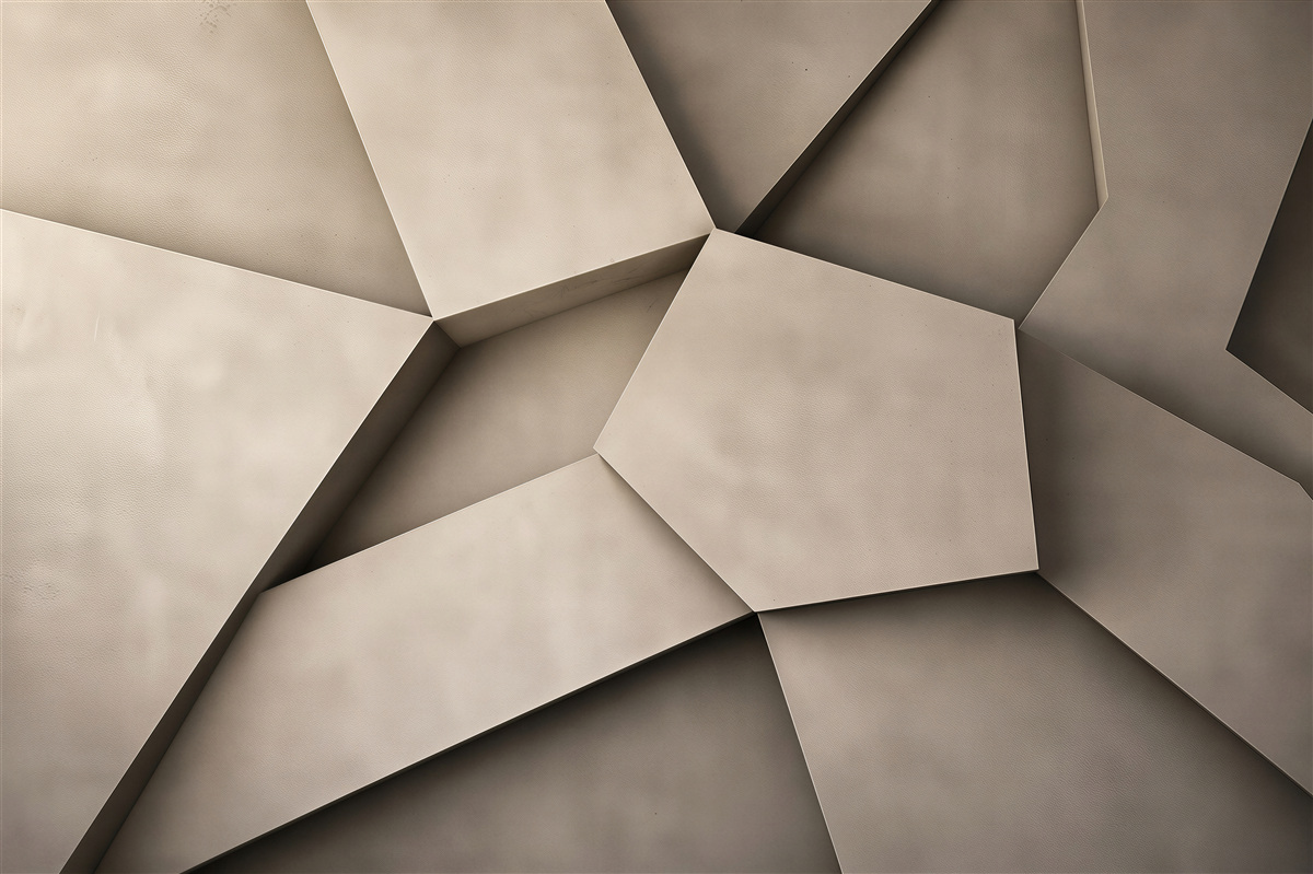 Fototapeten geometrische 3D-Paneele beige moderne Abstraktion für das Wohnzimmer