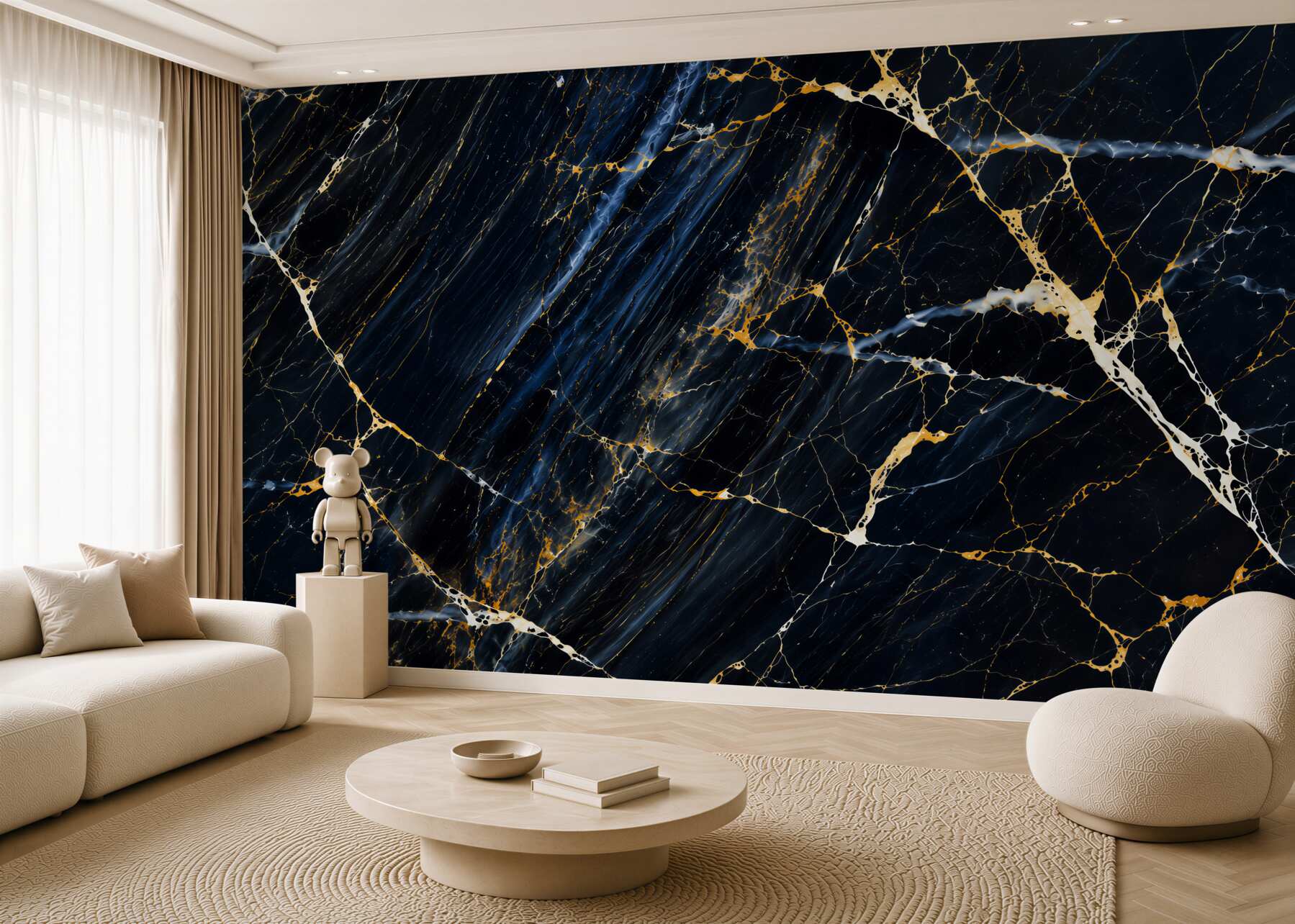 Fototapeten weißer Marmor mit goldenen Adern moderne Eleganz