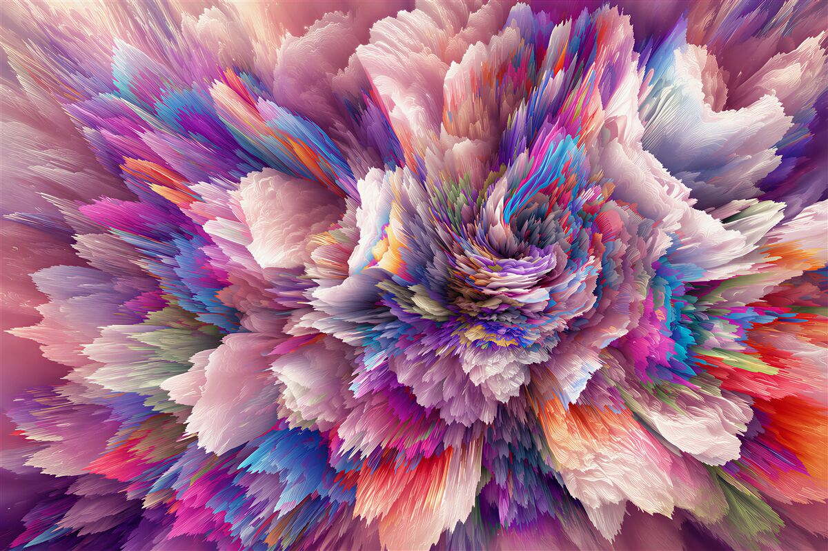 Fototapeten abstrakte Regenbogenblume