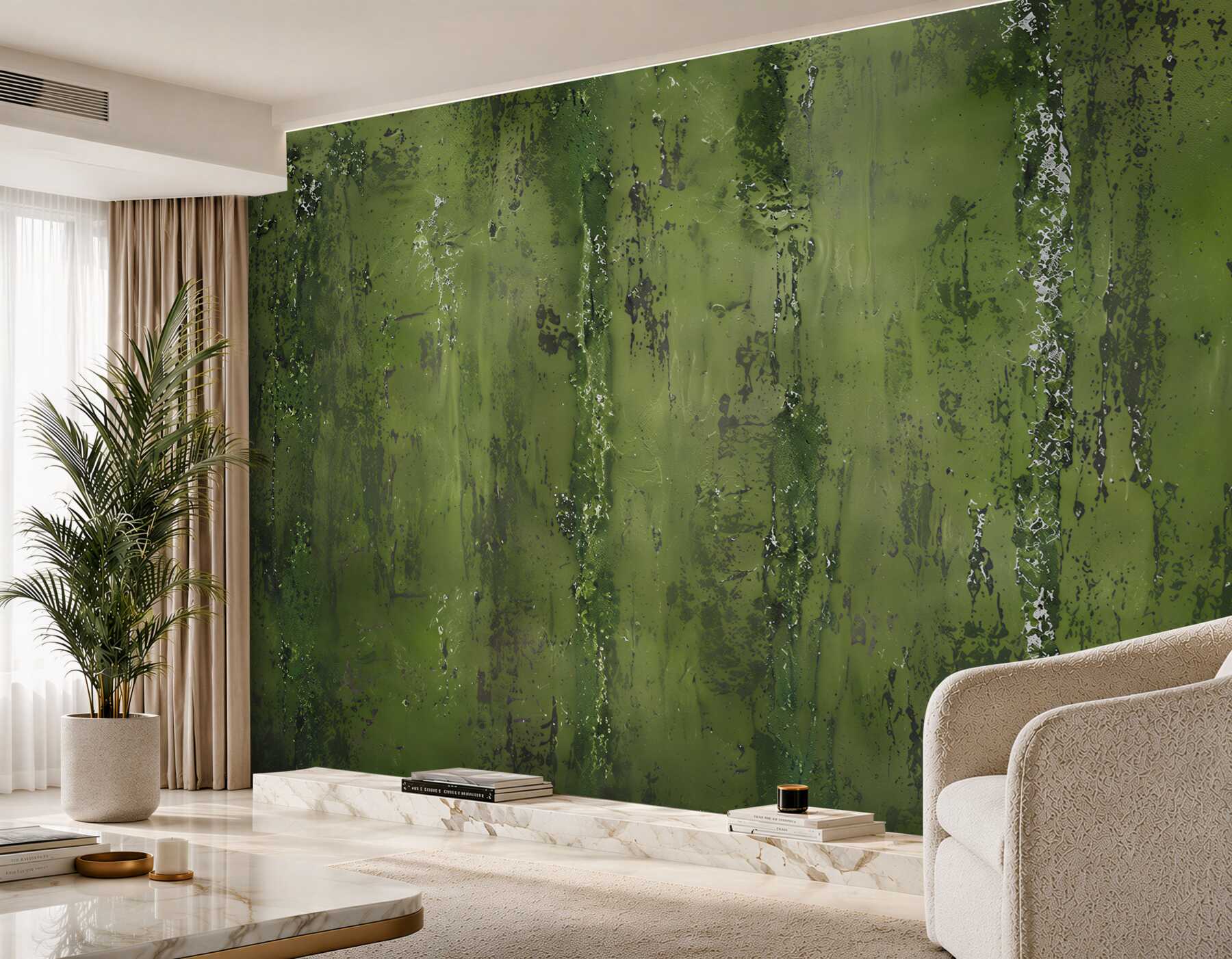 Fototapeten rostige grüne Wand