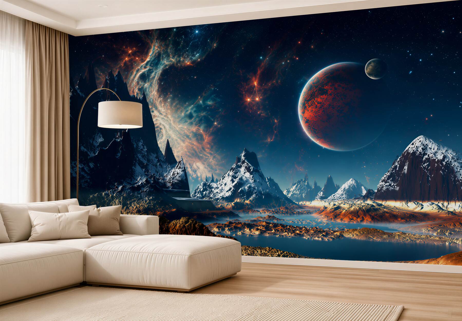 Fototapeten Oberfläche eines Science-Fiction-Planeten