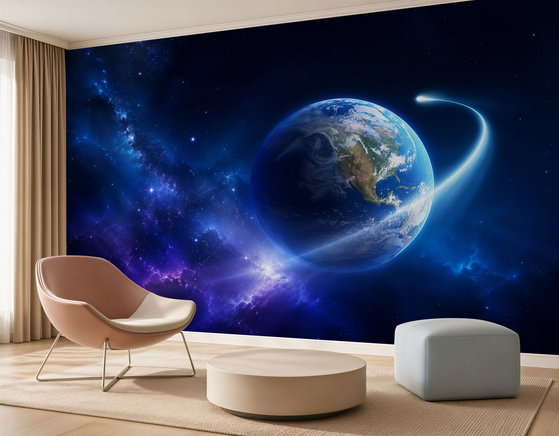 Fototapeten Planet Erde im unendlichen Raum