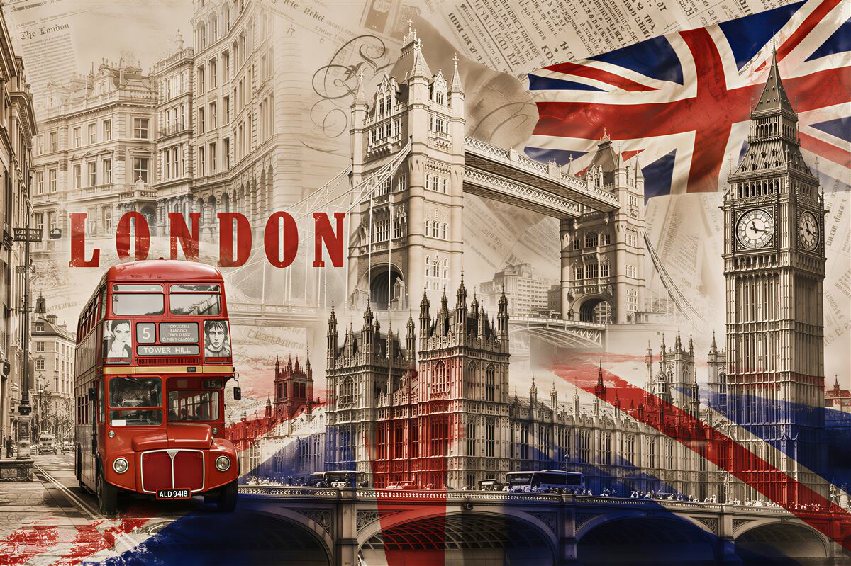 Fototapeten Hauptsymbole Londons