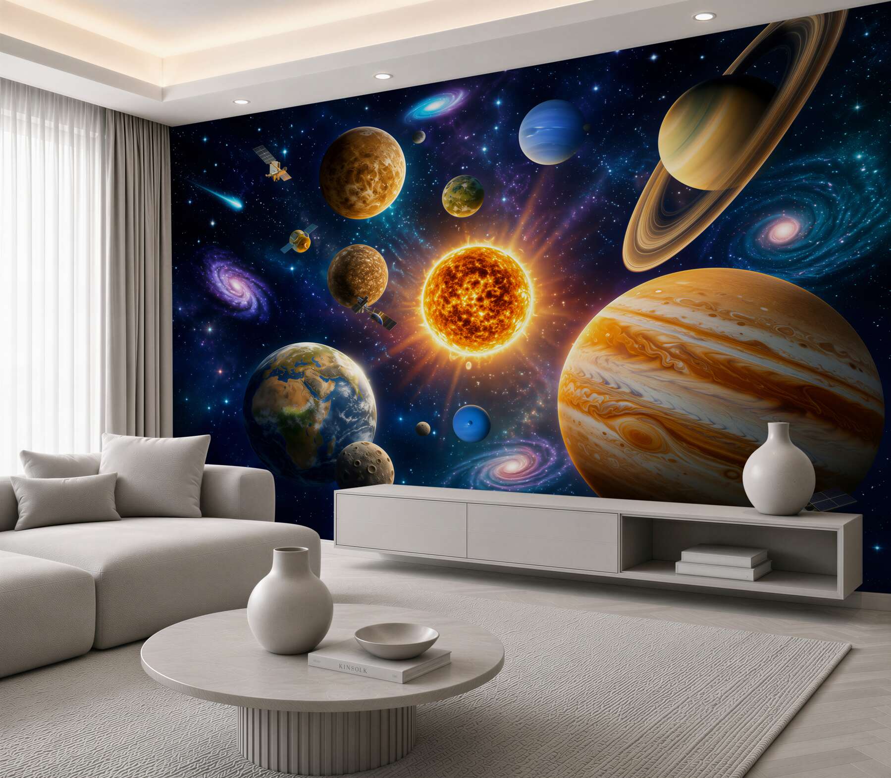 Fototapeten Planeten in verschiedenen Formen und Farben