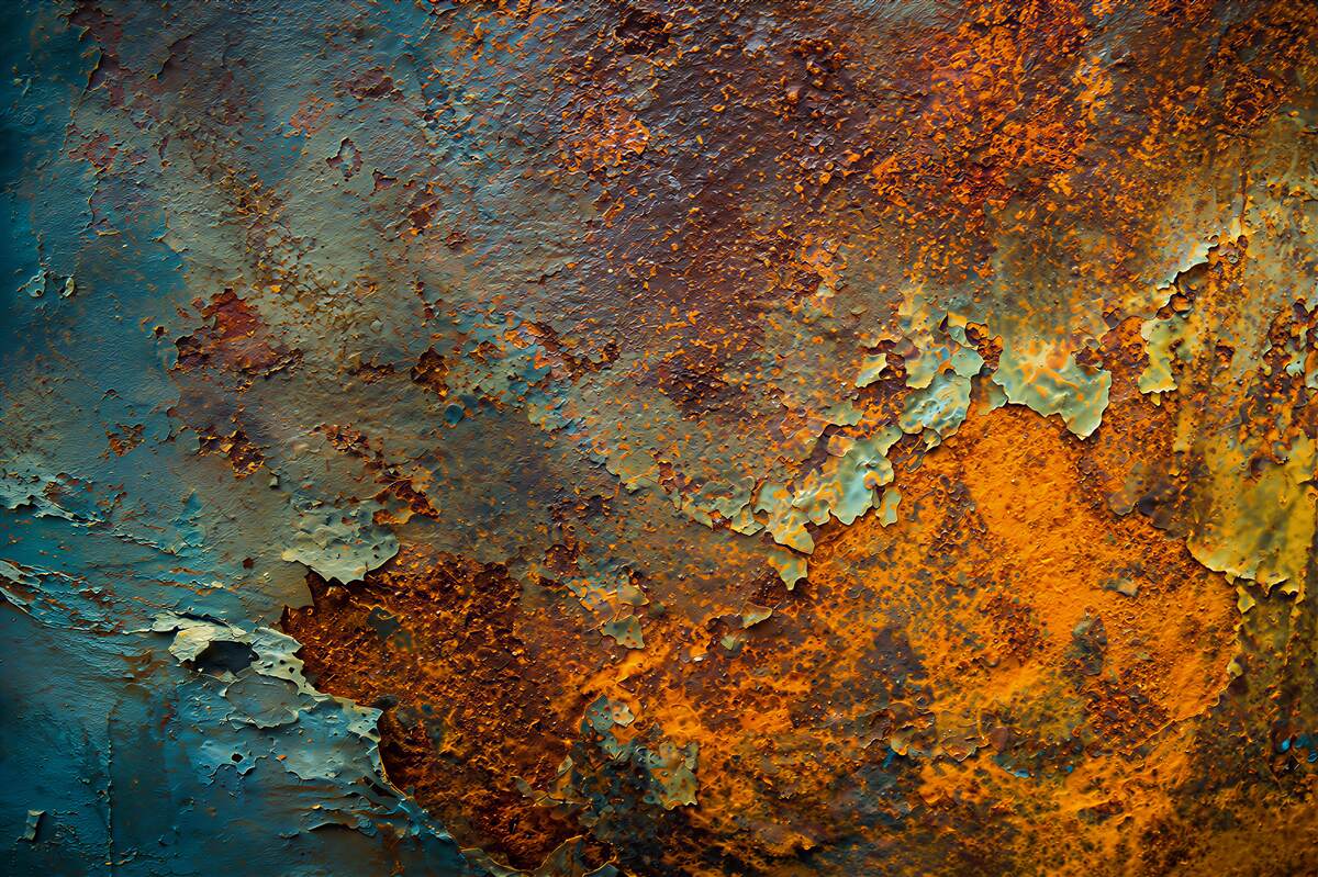 Fototapeten rostige Metallwand