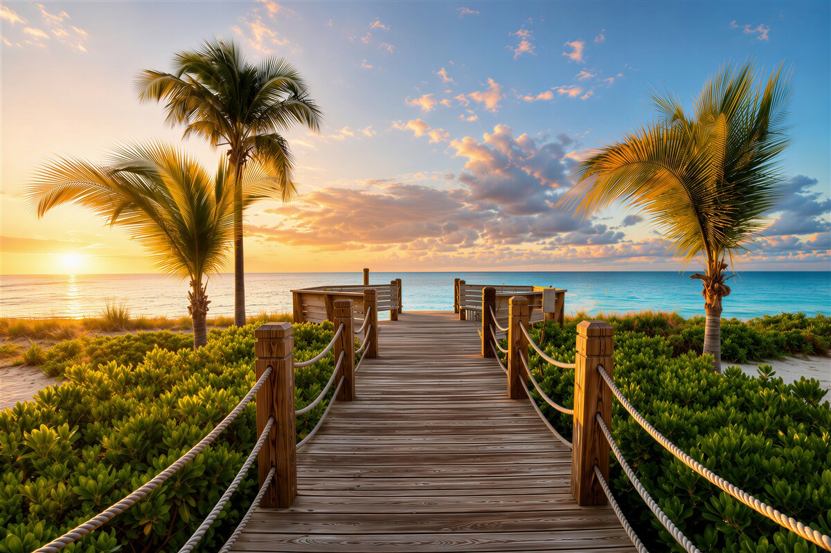 Fototapeten Straße zum tropischen Strand