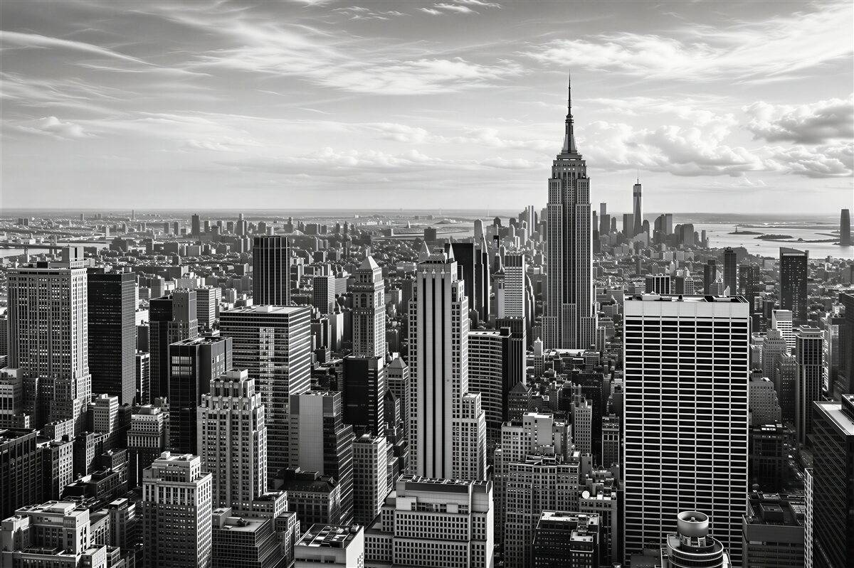 Fototapeten Retro-Panorama von Manhattan