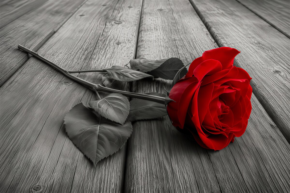 Fototapeten rote Rose auf grauem Hintergrund