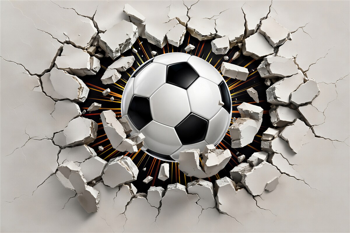 Fototapeten Fußball im Flug
