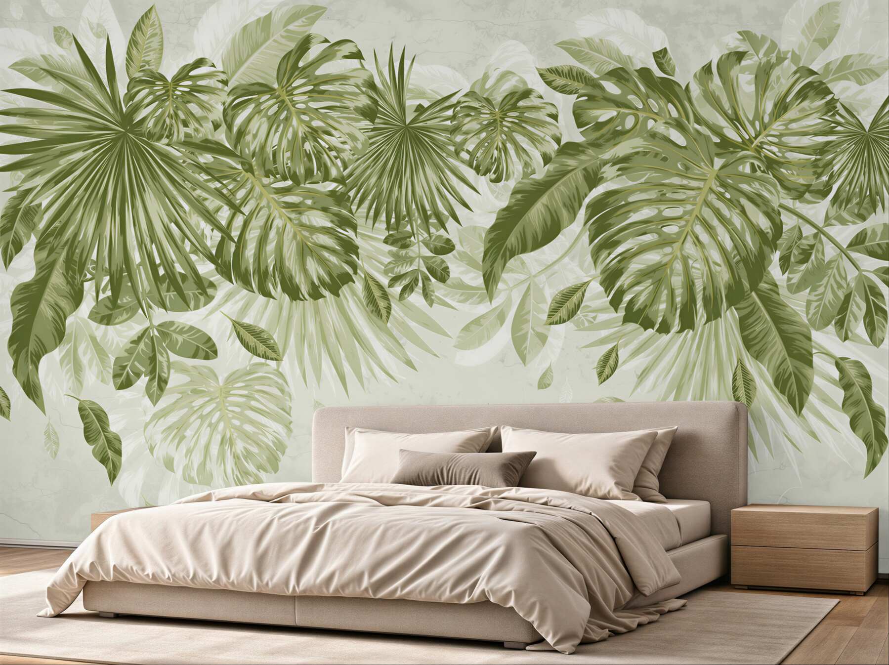 Fototapeten tropische Monstera und Bananenblätter