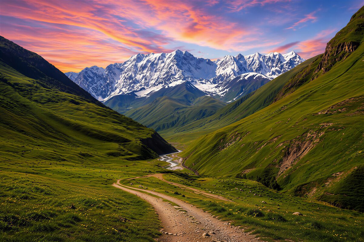 Fototapeten faszinierende Strecke durch die Berge