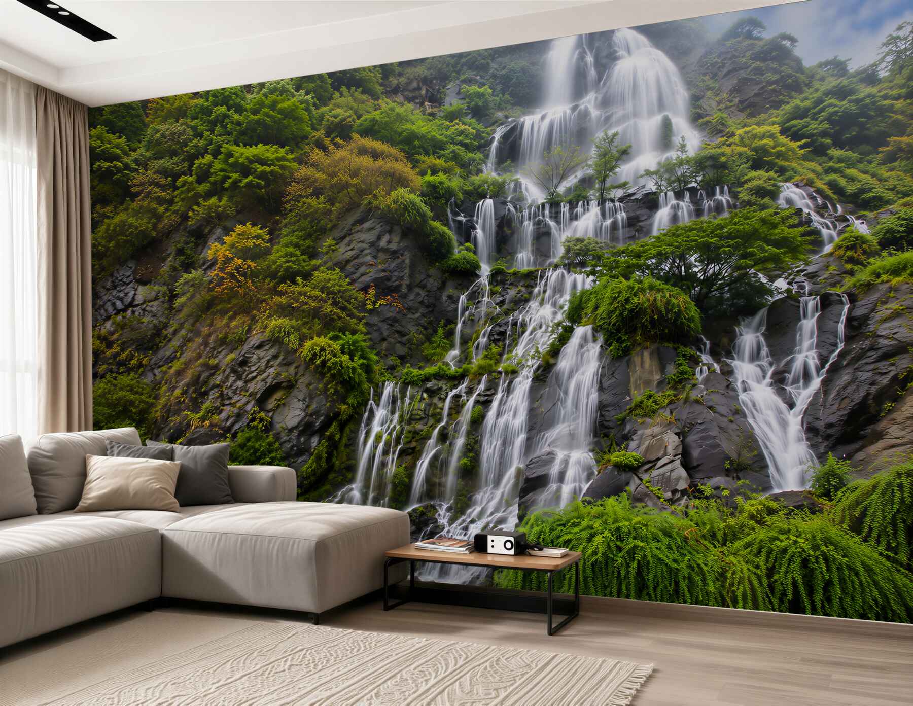 Fototapeten unglaublicher Bergwasserfall