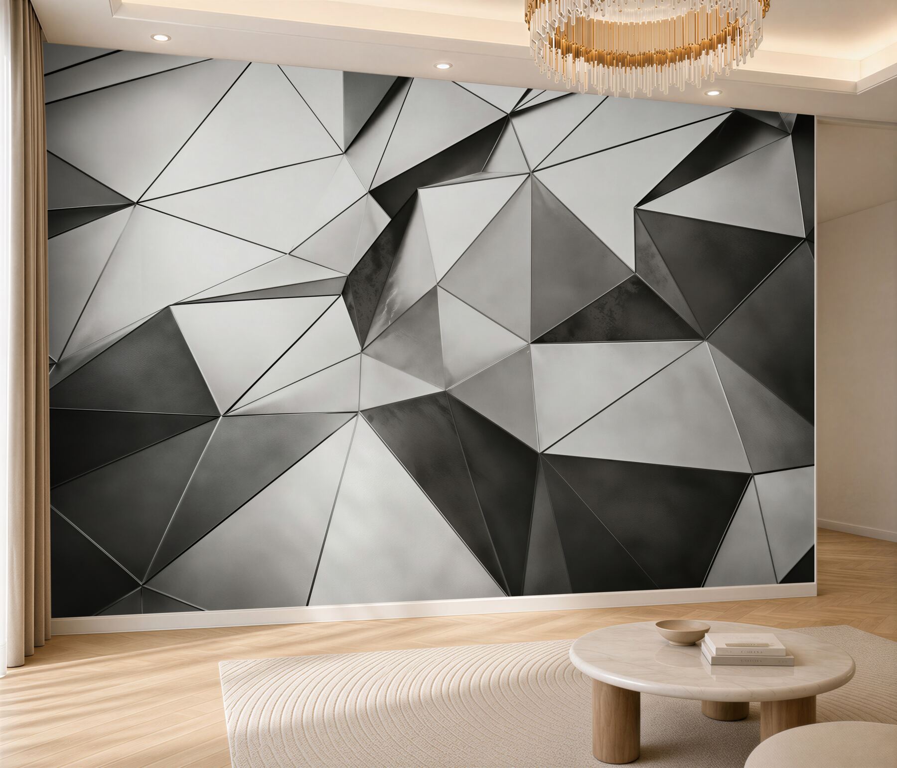 Fototapeten abstraktes geometrisches schwarz-weißes Hintergrund