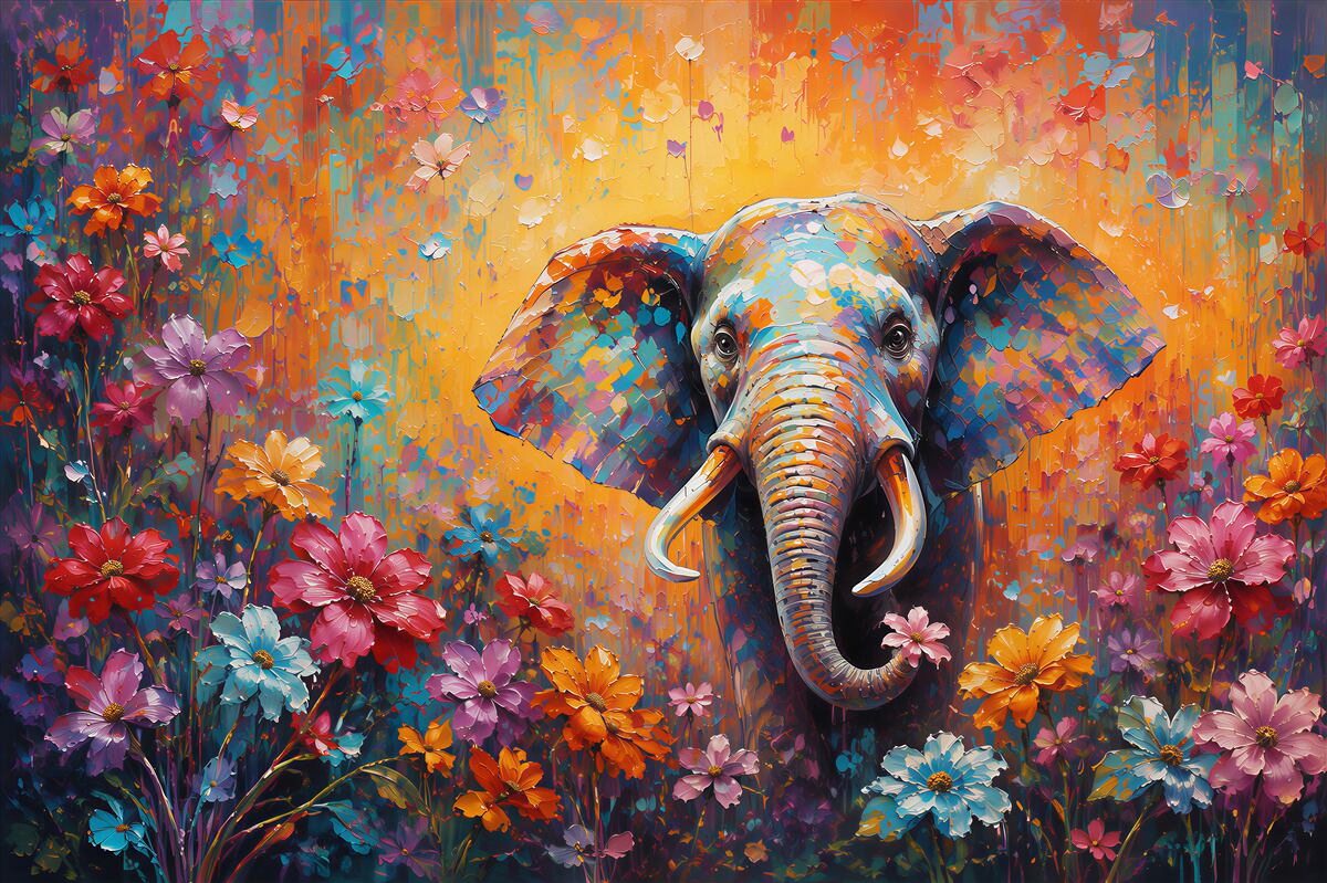 Fototapeten Elefant in Farben