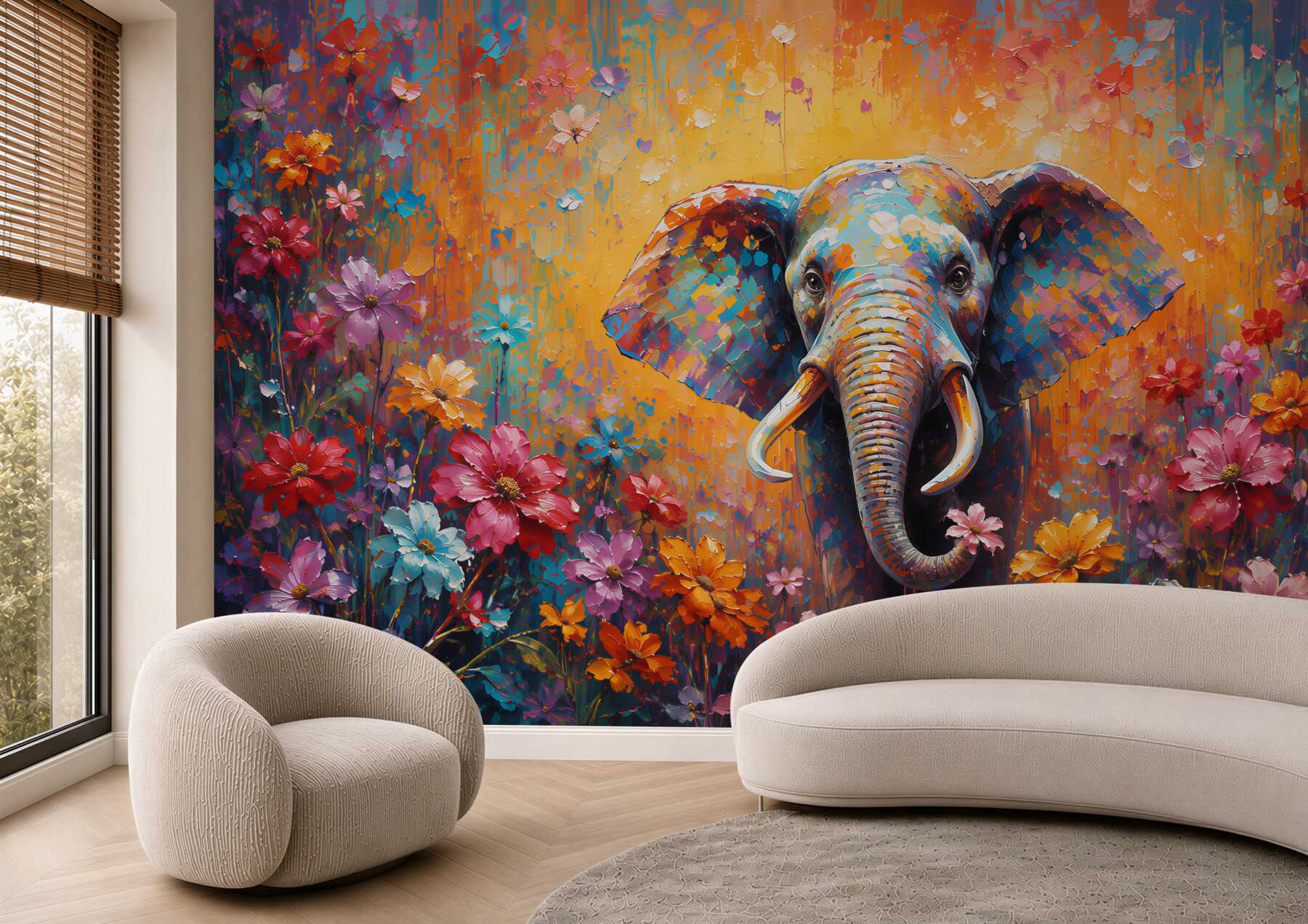 Fototapeten Elefant in Farben