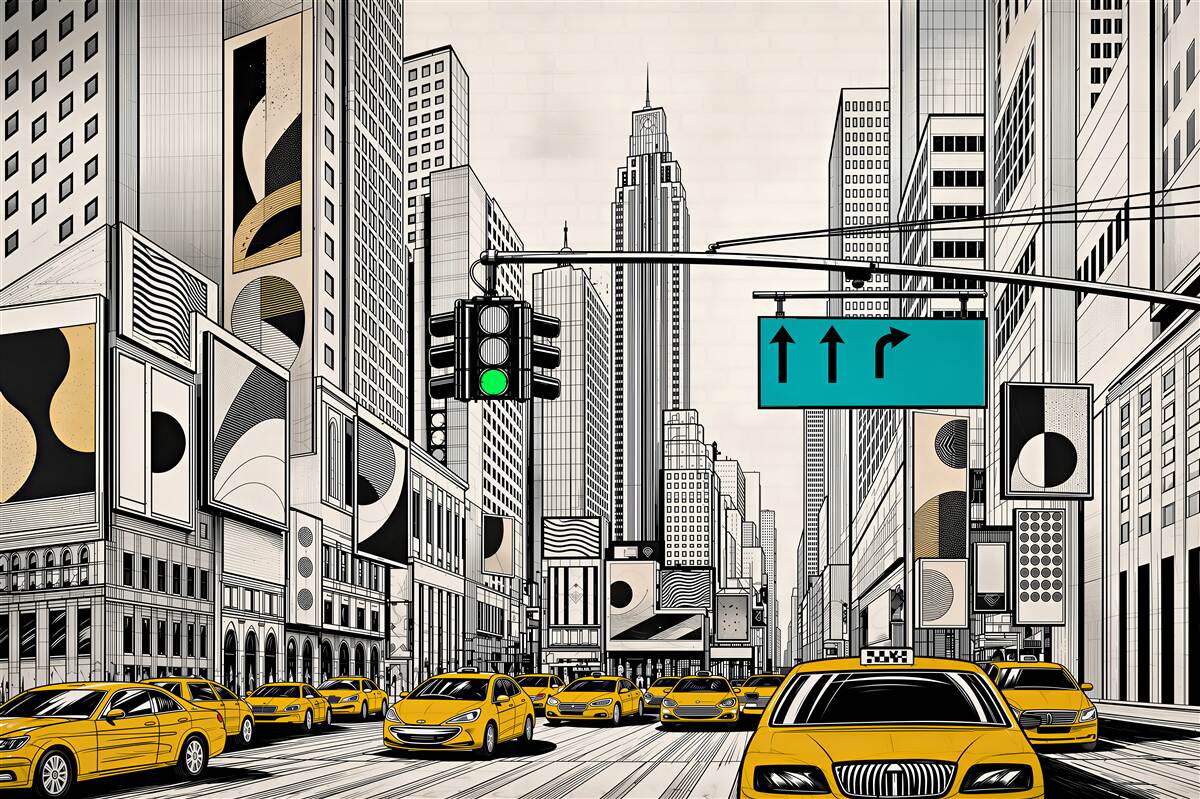 Fototapeten gemaltes New York