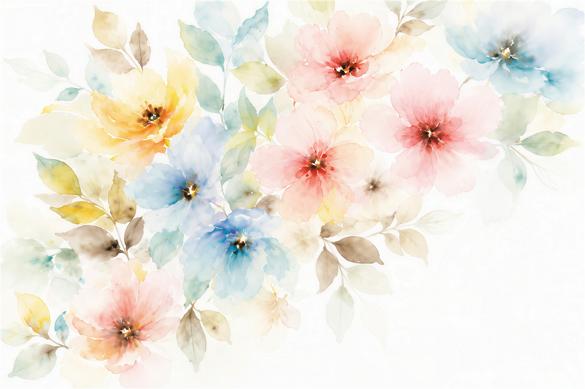 Fototapeten helle Sommerknospen an einem Zweig