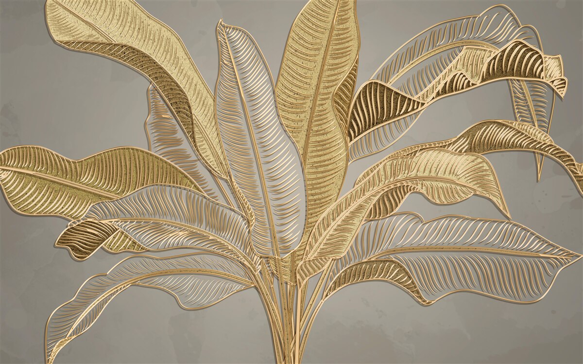 Fototapeten goldene Palme 2