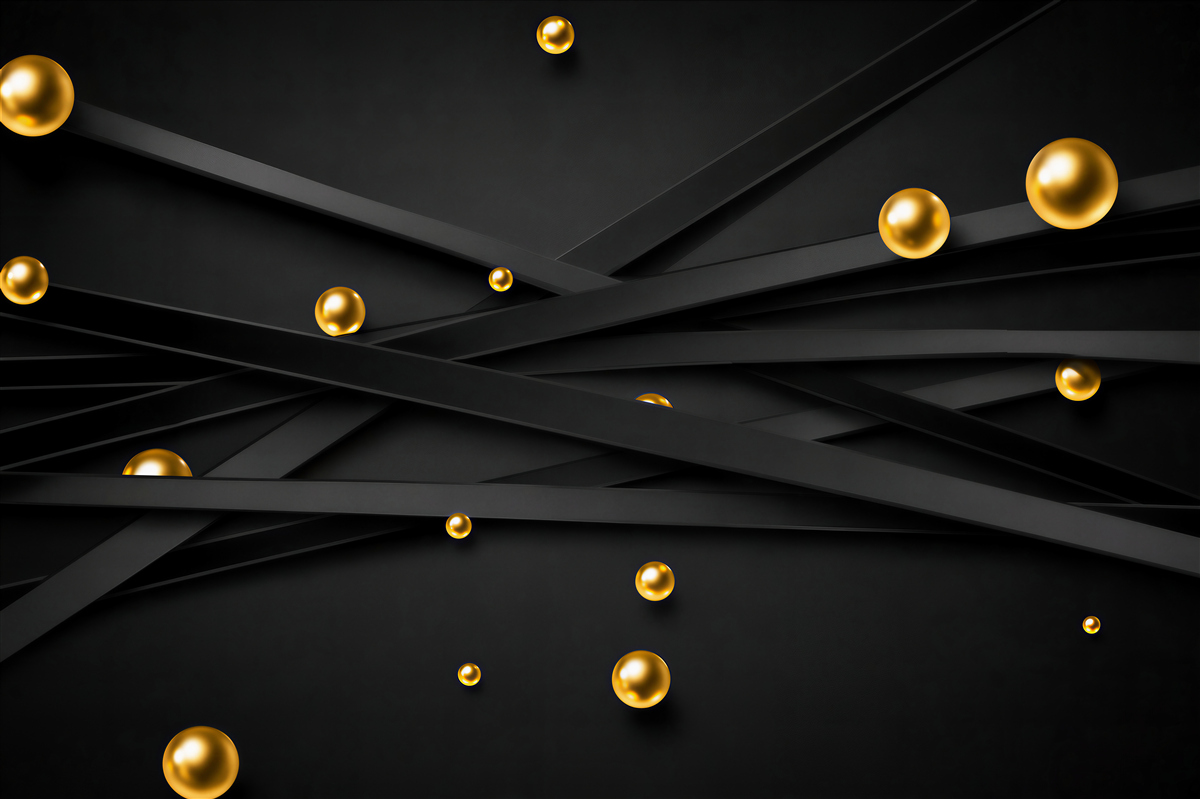 Fototapeten goldene Kreise an der Wand