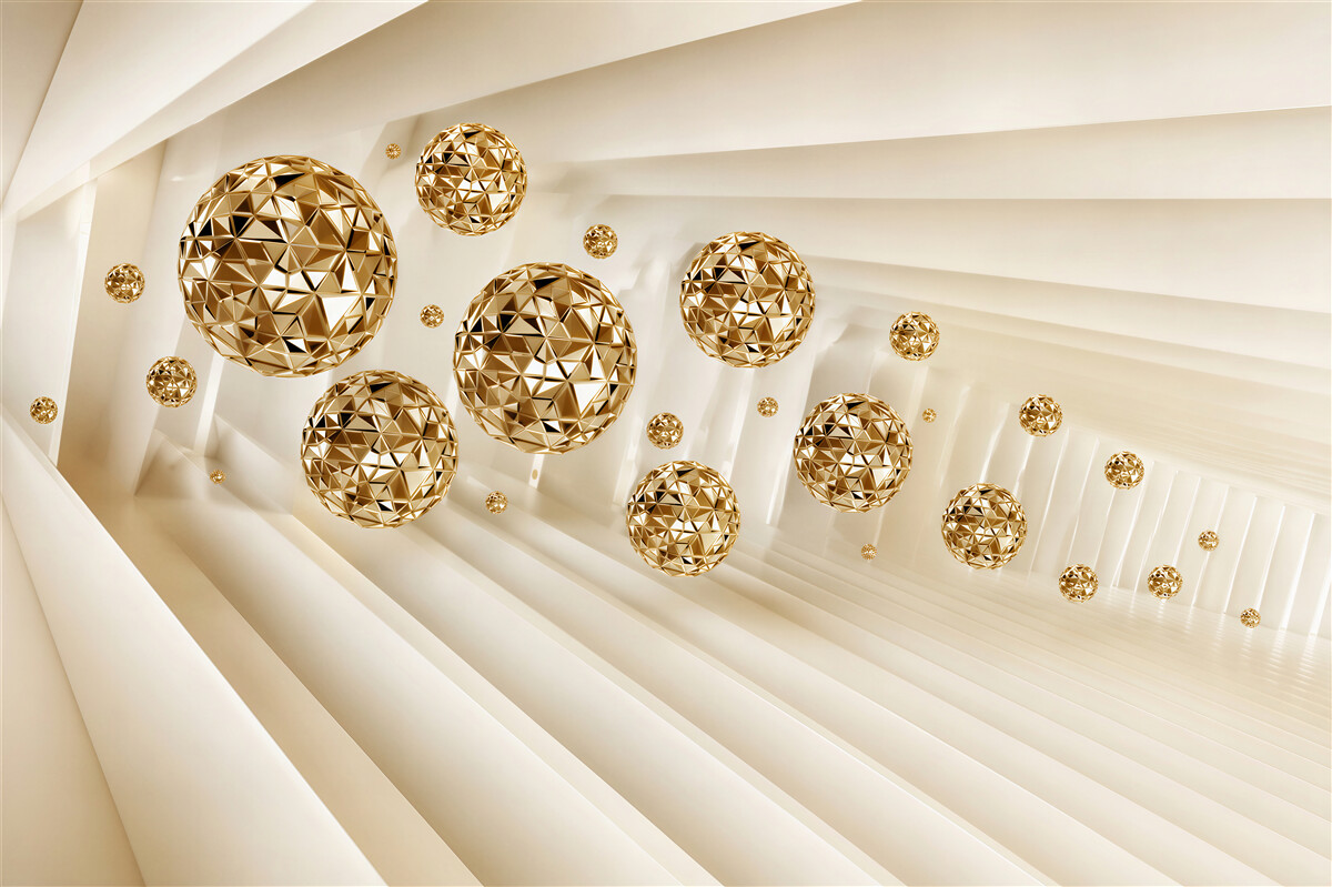 Fototapeten GOLDENE KUGELN