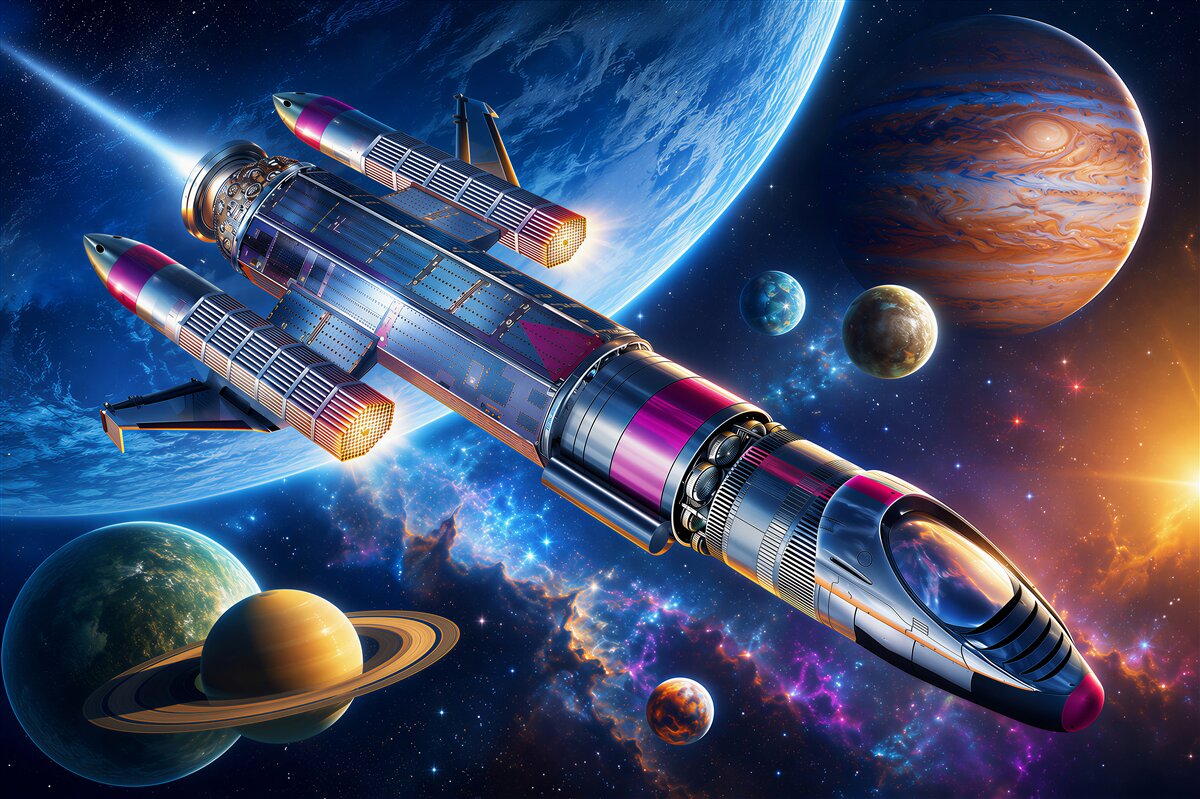 Fototapeten Weltraum, Raum und Raumschiff