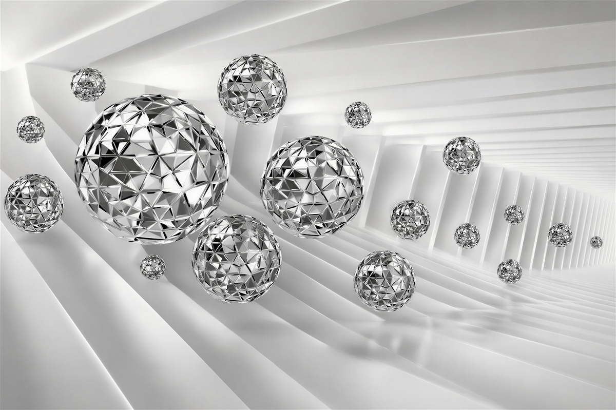 Fototapeten schwebende Diamanten in Kugelform