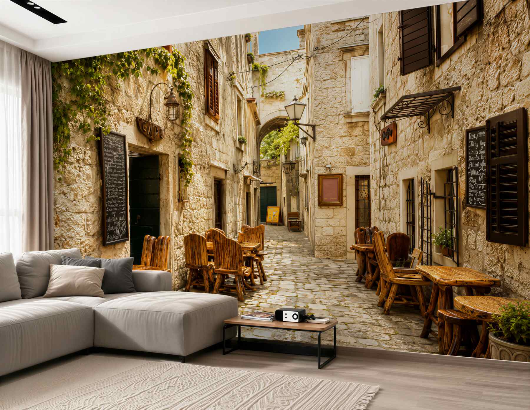 Fototapeten gemütliches Café in der Altstadt
