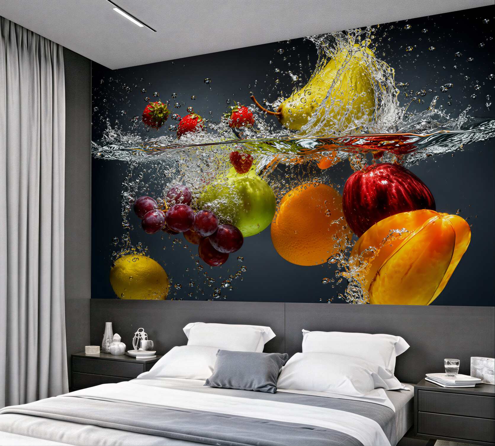 Fototapeten Obst und Gemüse unter Wasser
