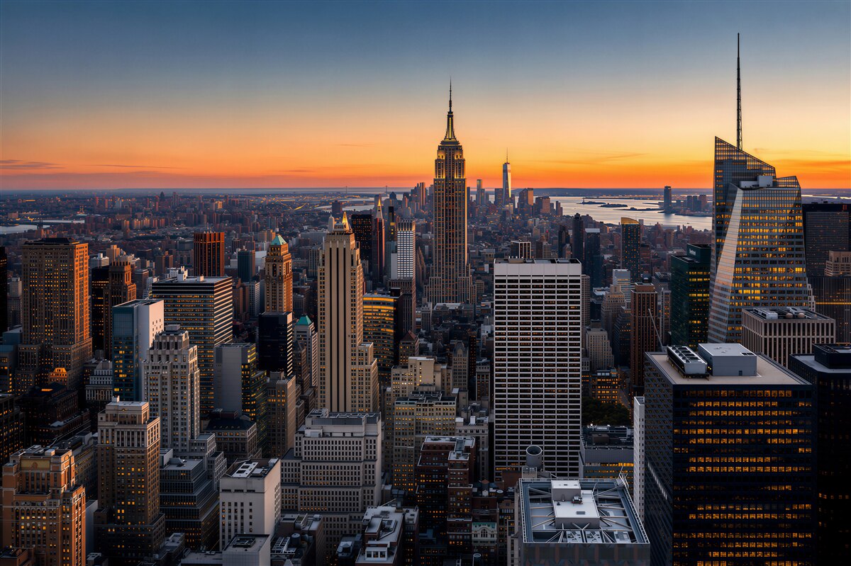 Fototapeten Blick auf die Stadt vom Dach New Yorks