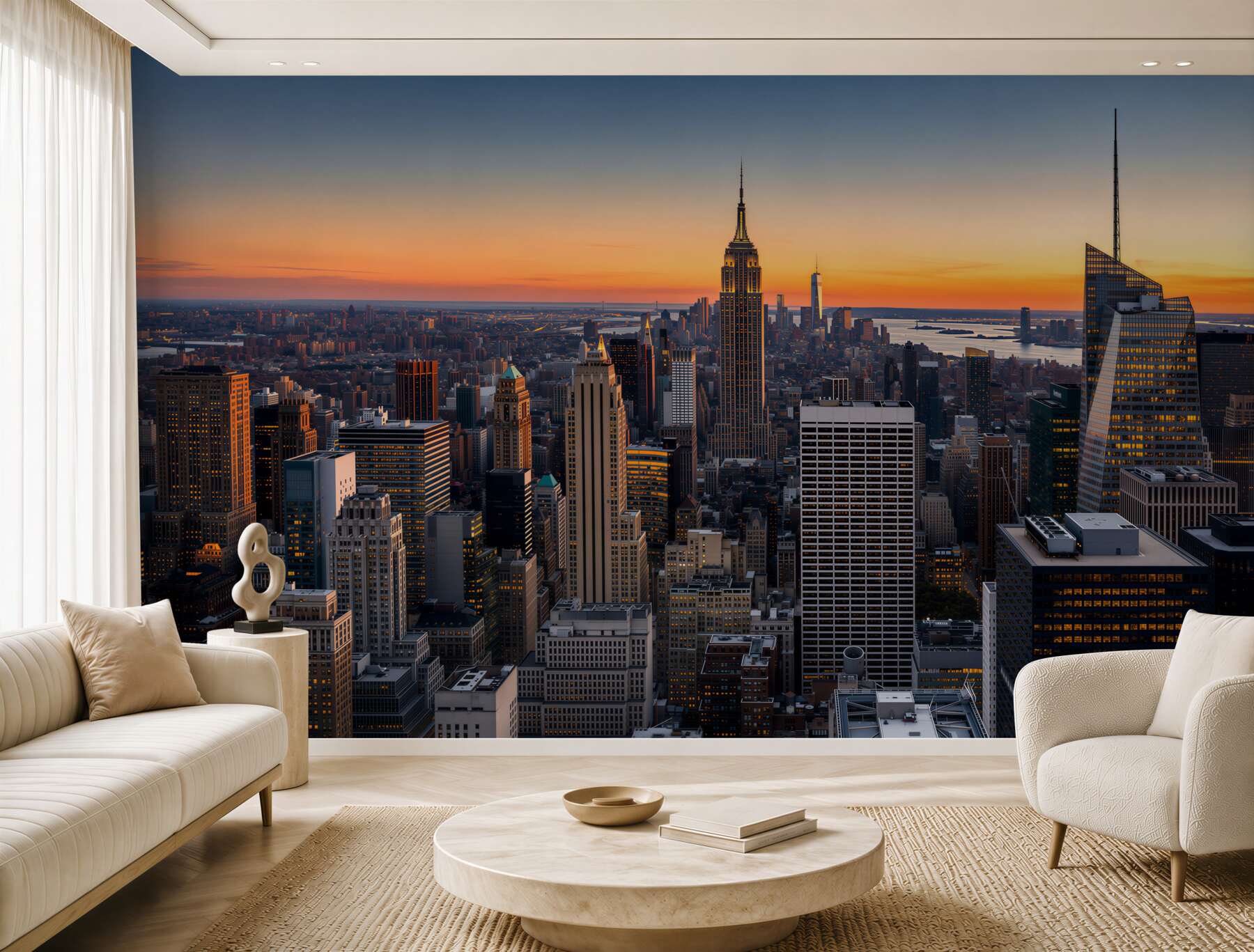 Fototapeten Blick auf die Stadt vom Dach New Yorks