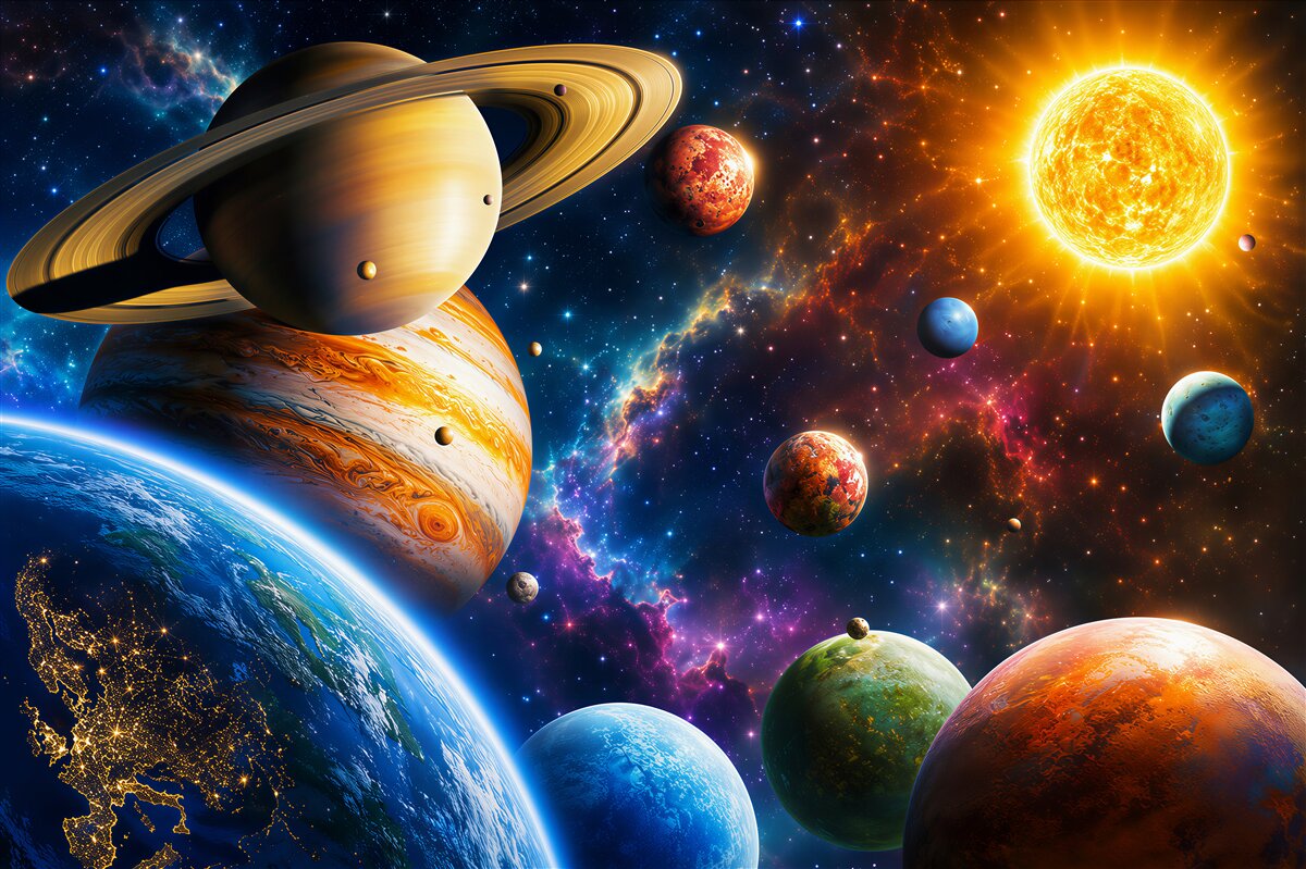 Fototapeten Bunte Galaxie
