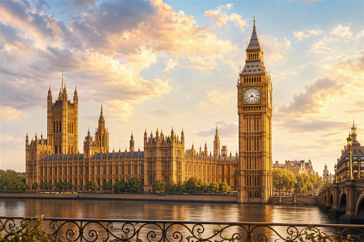 Fototapeten Blick vom Balkon auf Big Ben