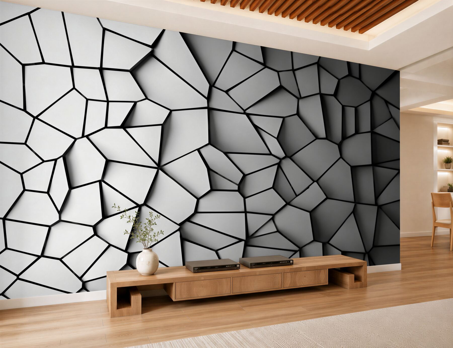 Fototapeten volumetrische weiße Wand