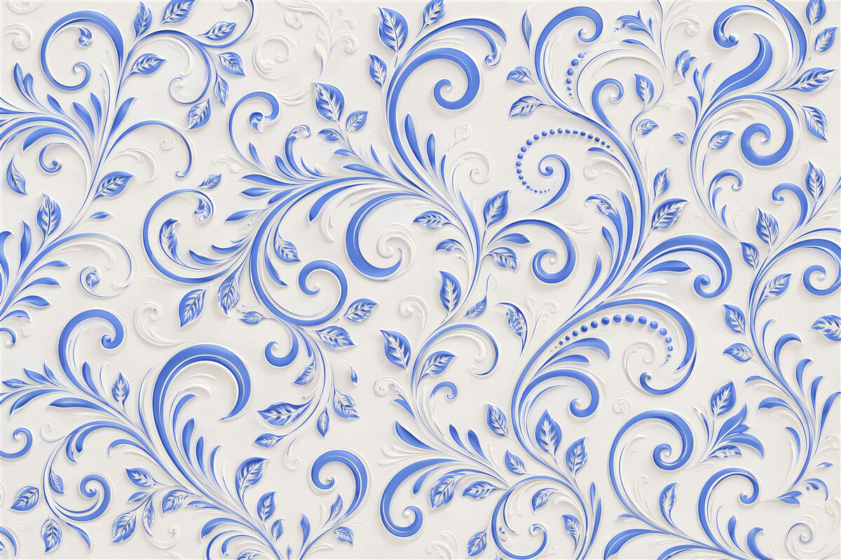 Fototapeten blaue Locken auf weißem Hintergrund