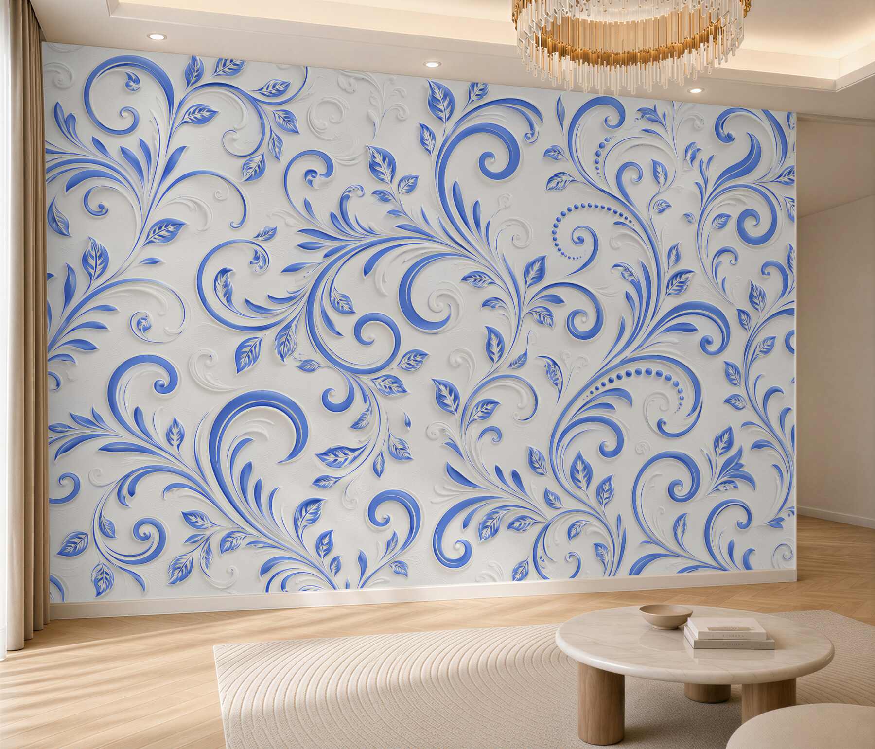 Fototapeten blaue Locken auf weißem Hintergrund