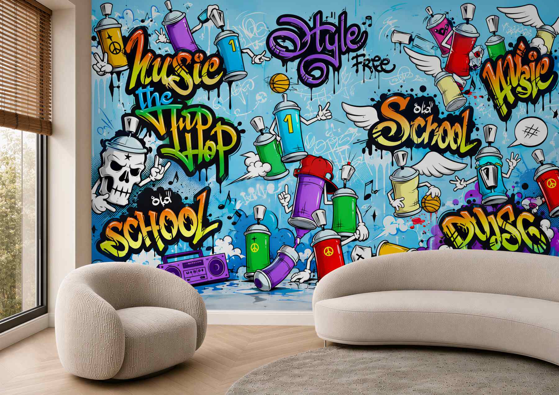 Fototapeten mehrfarbige Graffiti