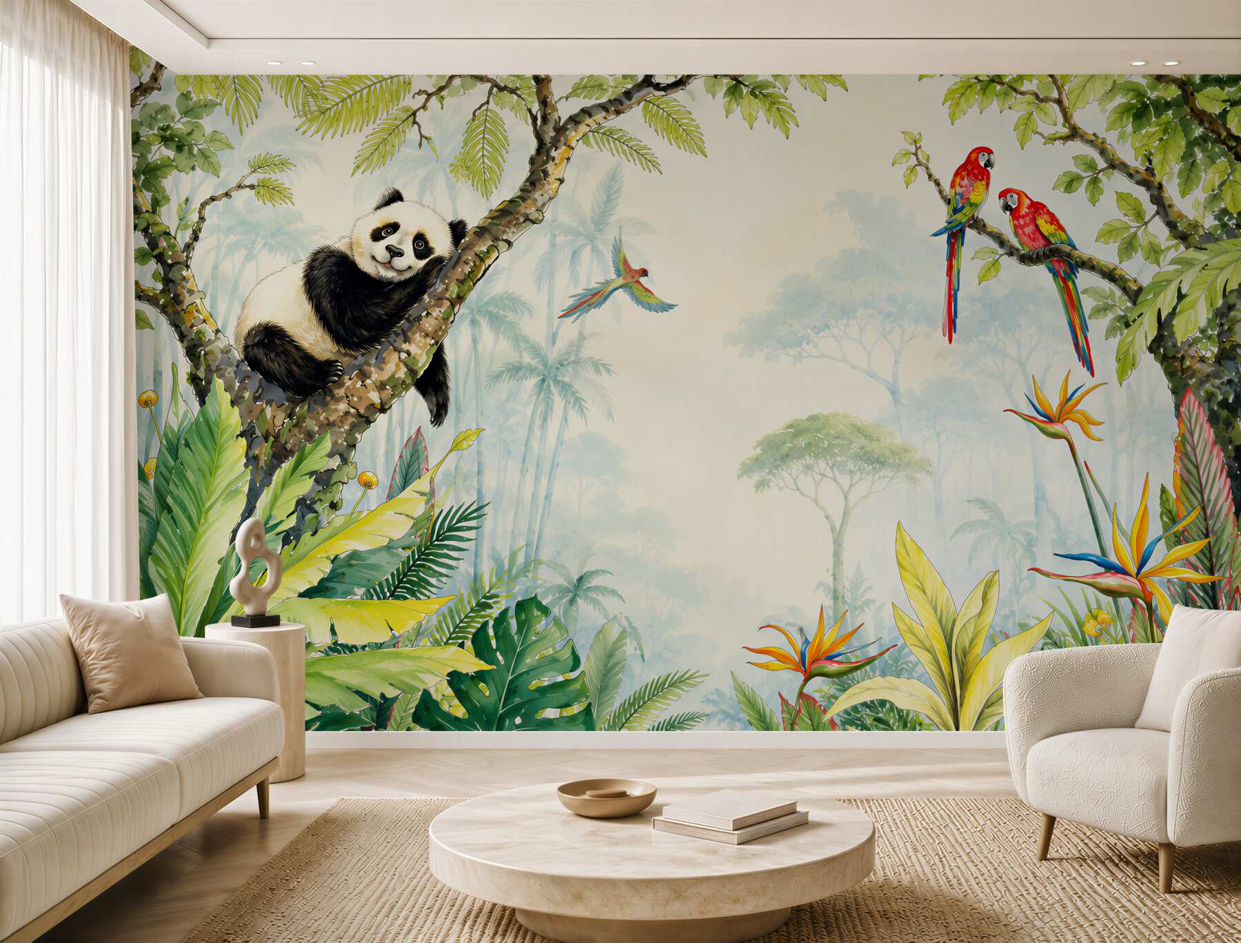 Fototapeten Panda ruht sich auf einem Baum aus