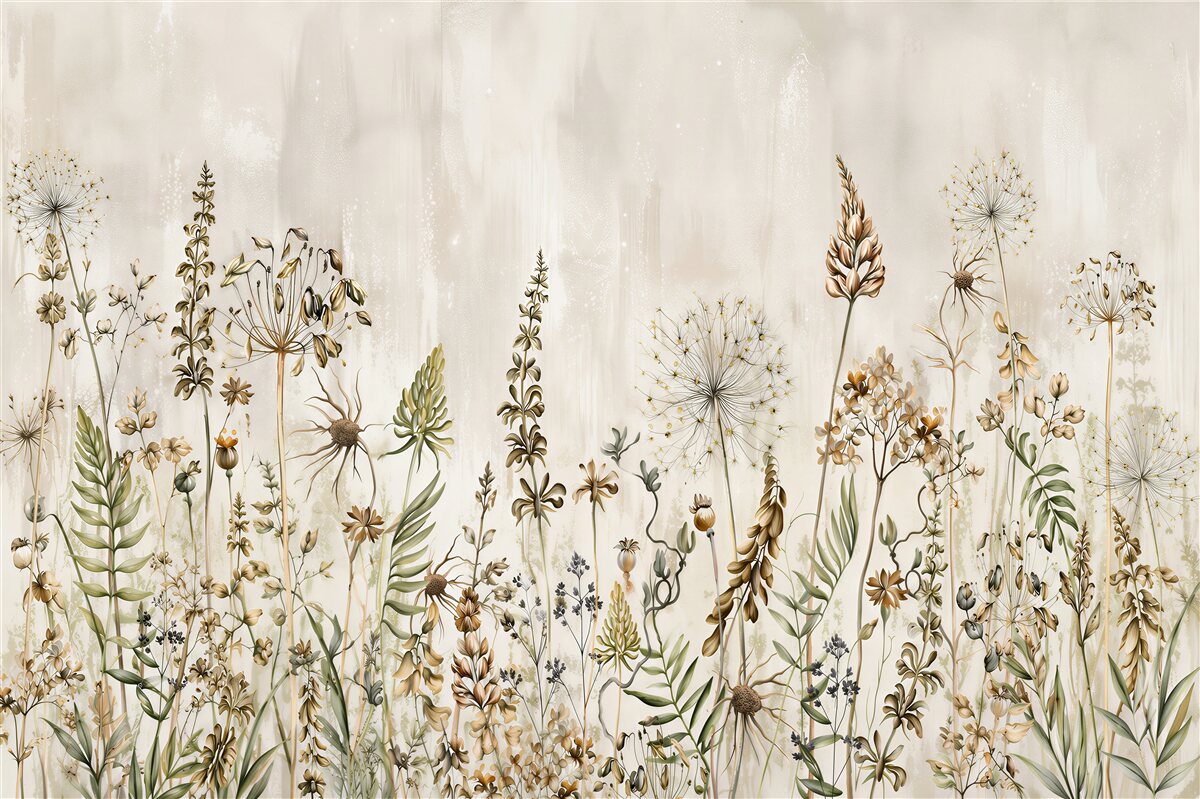 Fototapeten Illustration von Feldblumen