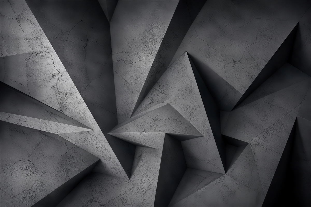 Fototapeten volumetrische schwarze Geometrie