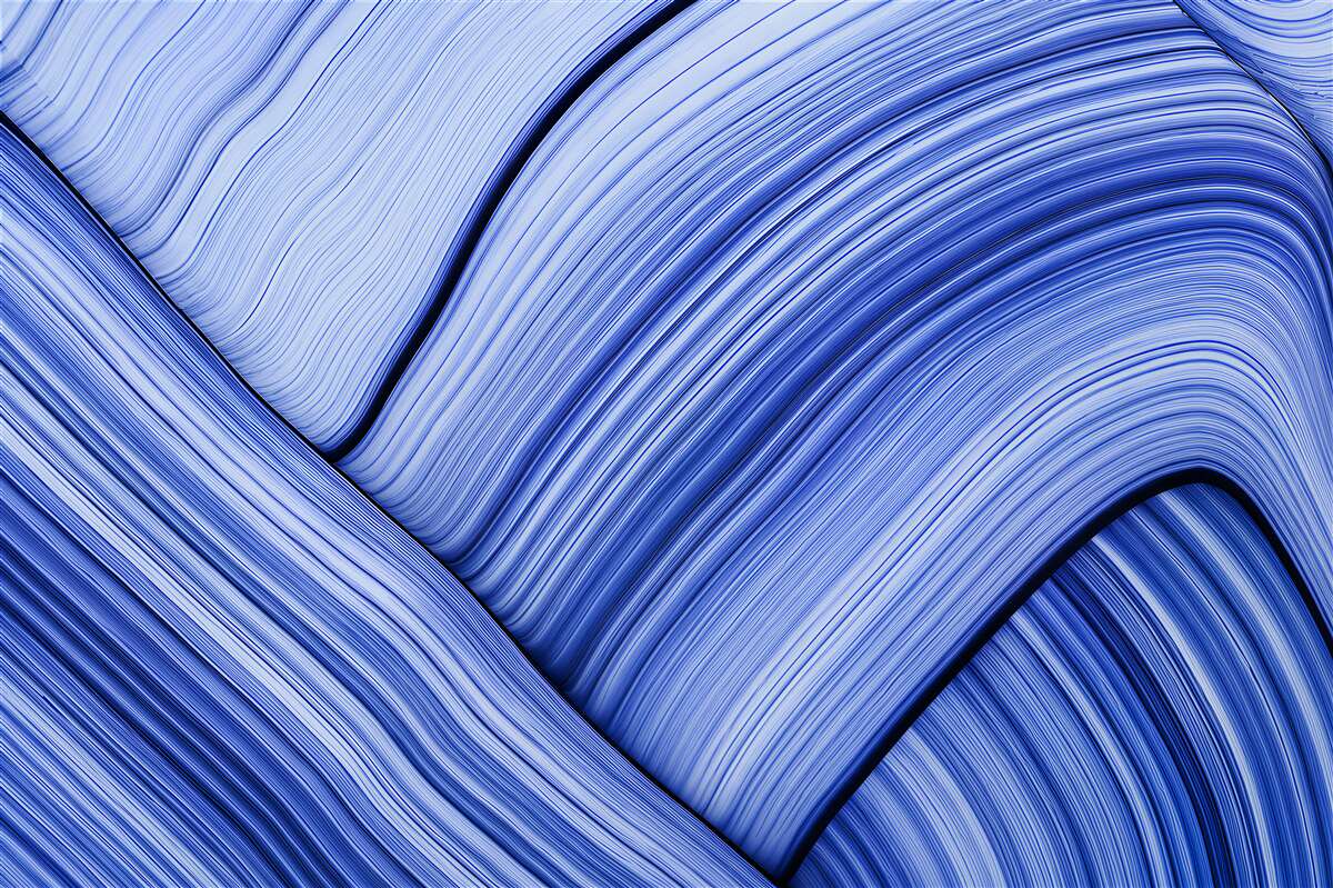 Fototapeten zarte Wellen blau und weiß modern für das Schlafzimmer