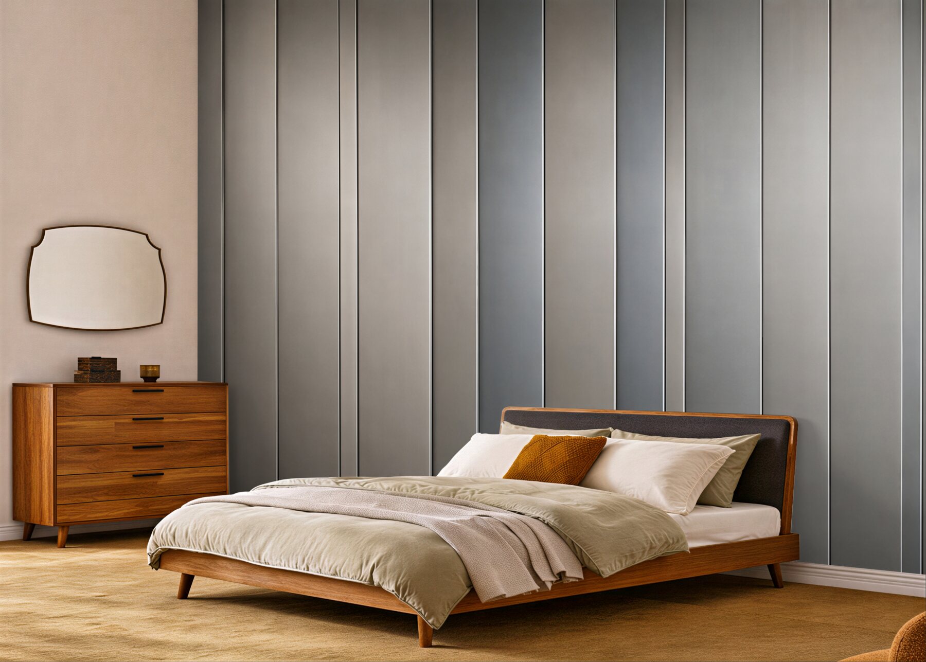 Fototapeten vertikale graue Metallpaneele modernes Loft-Hintergrund