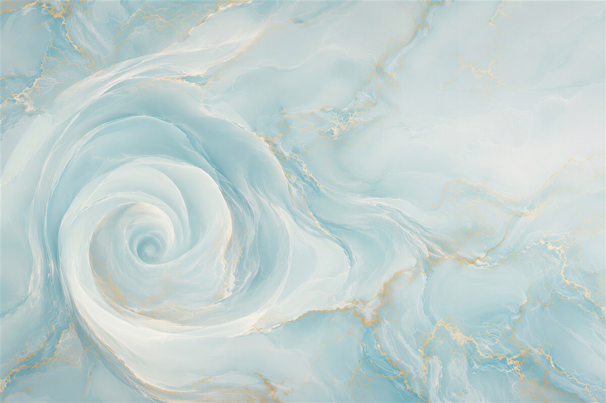Fototapeten abstrakter blauer Marmor mit goldenen Adern modern