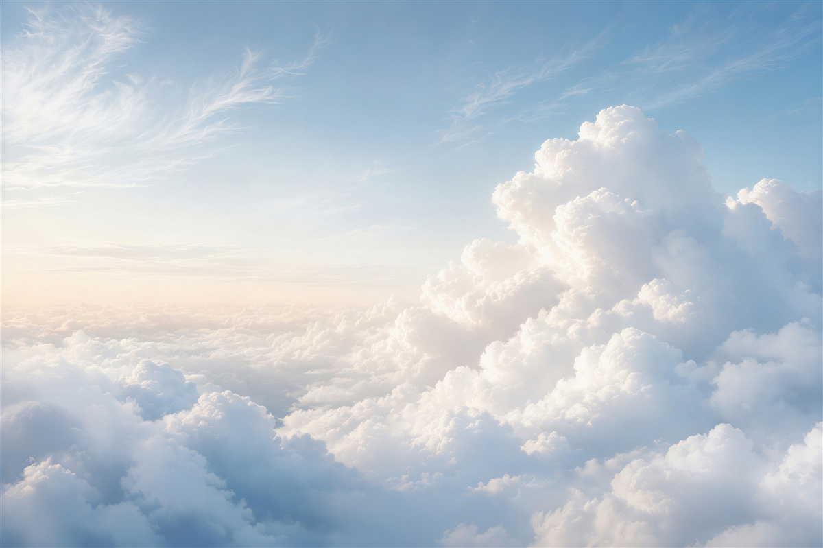 Fototapeten Wolken im subtilen blauen Himmel entspannend