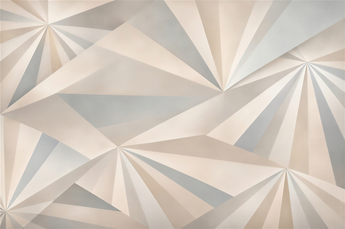 Fototapeten geometrische abstraktion grau-beige mit strahlendem muster 3D